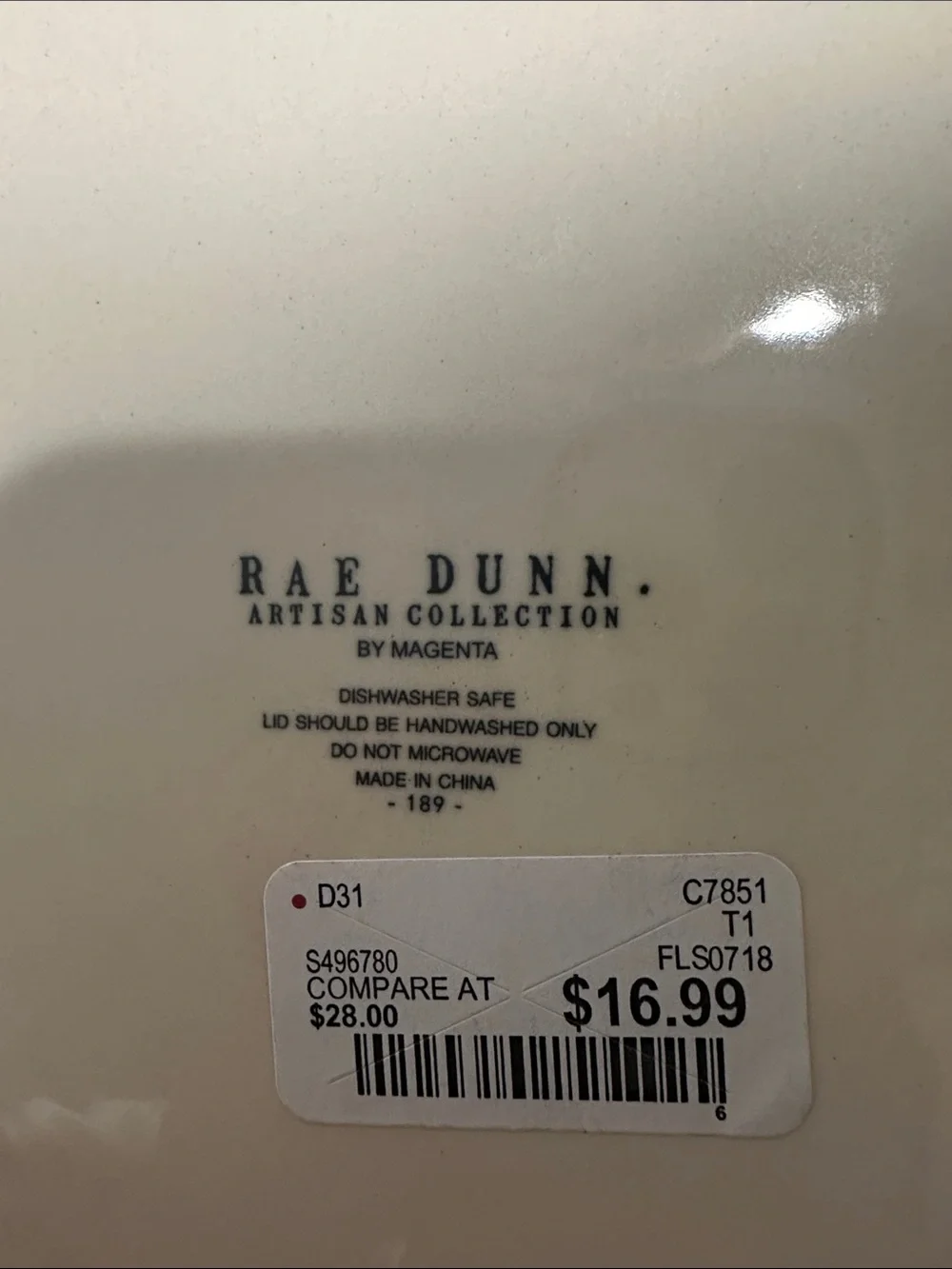 Rae Dunn Cream Ceramic Canister with Black Lettering